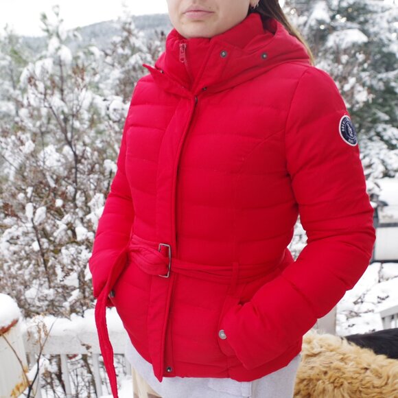 Ladies Red 80% Down Winter Jacket By Abercrombie & Fitch - Picture 1 of 8